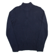 TOMMY HILFIGER Boys Jumper Blue 1 4 Zip Tight Knit L Online Hot Sale