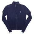 RALPH LAUREN SPORT Womens Cardigan Blue Cable Knit M Online Hot Sale