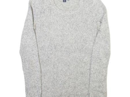 TOMMY HILFIGER Womens Jumper Grey Cable Knit XS Fashion