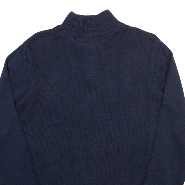 TOMMY HILFIGER Boys Jumper Blue 1 4 Zip Tight Knit L Online Hot Sale