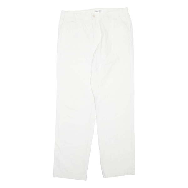 CALVIN KLEIN Womens Trousers White Regular Straight W34 L32 For Sale